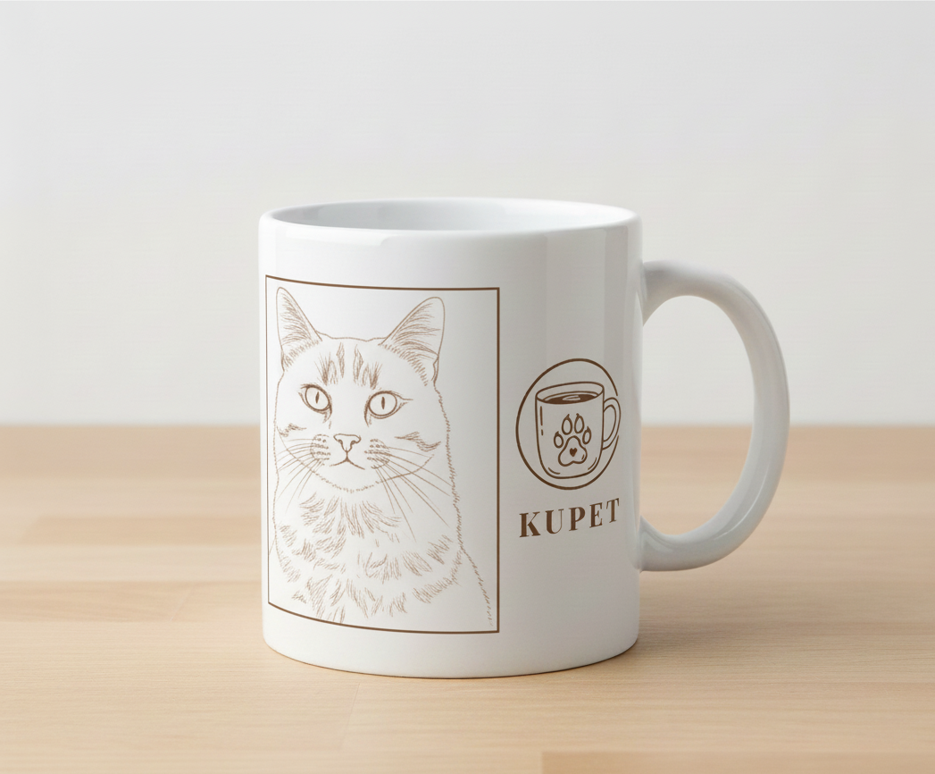 Tazas personalizadas con mascota en estilo Line Art