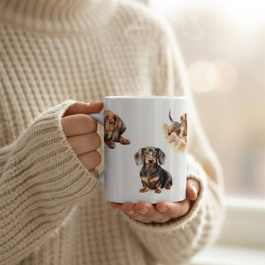 Taza con diseño de perro, uno de los regalos originales para amantes de los animales de Mimmark.