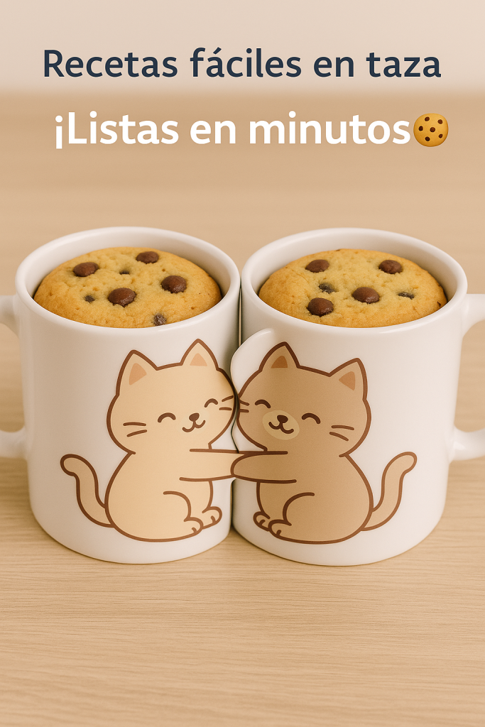 “Receta fácil de cookies servidas en taza de besos y abrazos"